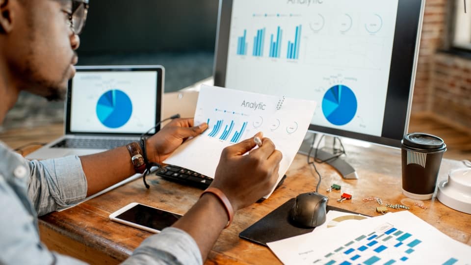 Man Working With Analytical Data